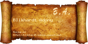 Blikhardt Adony névjegykártya